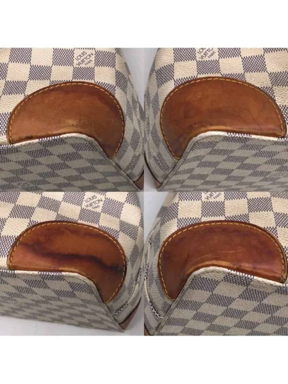 Louis Vuitton Damier Azur Hampstead MM Tote Shoulder Bag Price Negotiation
